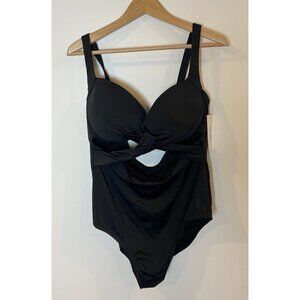 NWT Swimsuits for All One Piece Swim Cutout Underwire Black Size 18 New